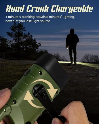 Lampe torche à dynamo rechargeable solaire camping randonnée - 2
