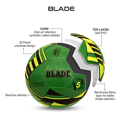 Image of Nivia 1021YL Blade Machine Stitched PVC Football, Size 5 (Green)
