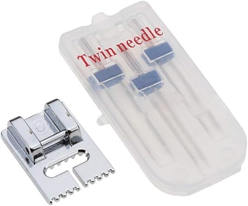 1Set Silver Twin Stretch Machine Needle Double Twin Needles Pins