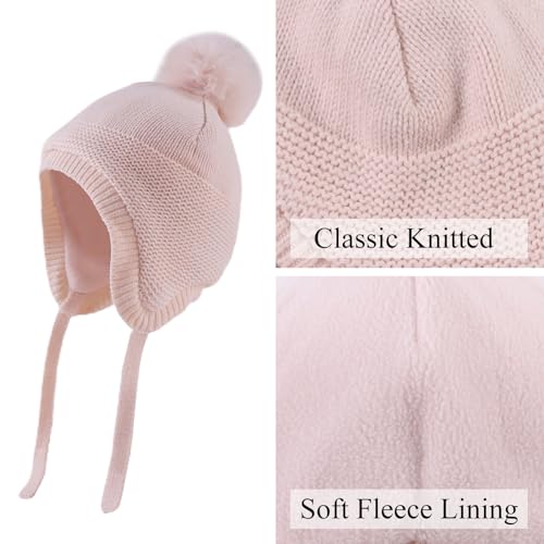 JANGANNSA Basic Winter Baby Boys Beanie Pompom Knitted Girls Hat Kids Earflap Beanies Warm Infant Toddler Hats3