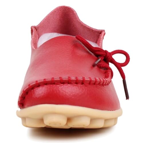 Image of Women's Leather Slipper Loafers Flat Shoes Slip-Ons