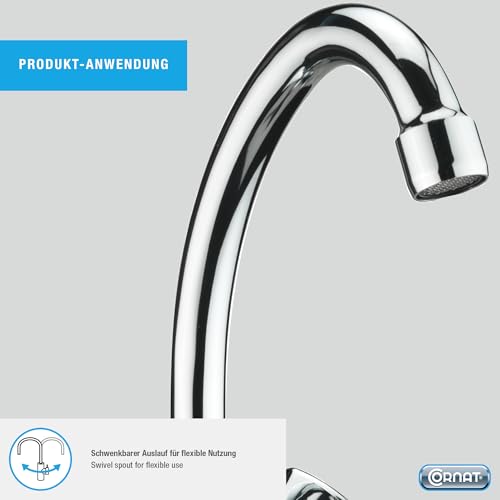 Cornat Waschtischarmatur "Lisa" – Wasserhahn fürs Bad – verchromt – Ansicht 3