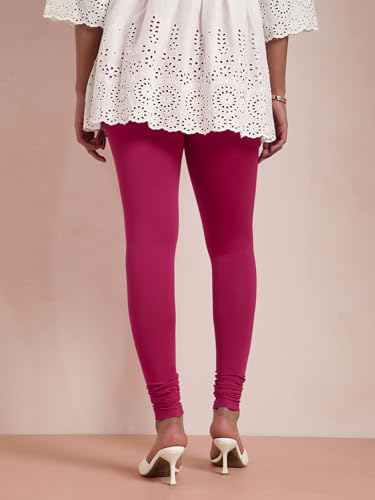 Image of TWIN BIRDS Tailored Cut and Classic Fit Super Stretchable Elastane Fabric Churidar Leggings for Women