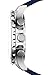 Fossil Men's JR1480 Nate Stainless Steel Chronograph Watch with Navy Leather Band