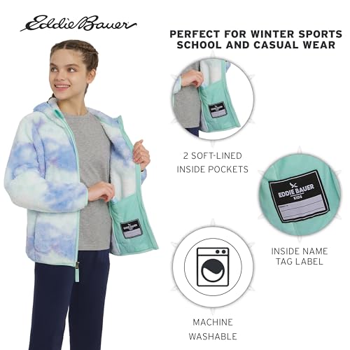 Image of Eddie Bauer Girls' Quest Plush High Pile Faux Sherpa Hooded Jacket