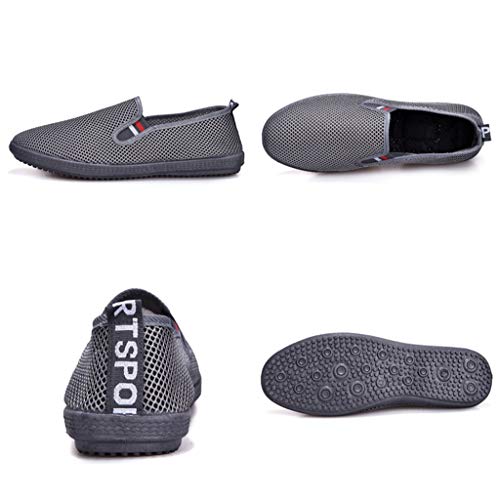 Fashion Men Mesh Casual Slip-On Breathable Driving Boat Shoes Dress Shoes Shoes Casual Size (Grey, 7)4
