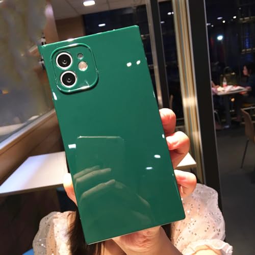 Coque iPhone 11 Pro carrée en TPU souple vert pastel