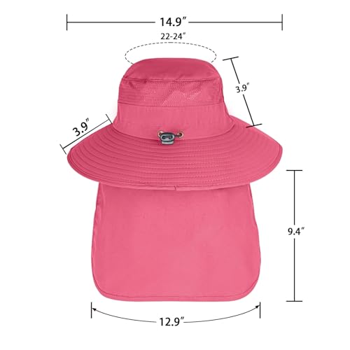 Image of Sun Hats for Men Women Fishing Hat UPF 50+ Breathable Wide Brim Bucket Hats Summer UV Protection Safari Hat with Neck Flap