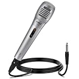 Pyle Pro Wired Dynamic Microphone - Professional Moving Coil Unidirectional Handheld Mic with Built-in Acoustic Pop Filter, Rugged Construction, Steel Mesh Grill, 6.5 ft XLR Audio Cable Wire - PDMIK1