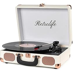 Vinyl Record Player 3-Speed Bluetooth Suitcase