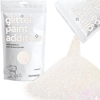 Hemway Glitter Paint Additive - Mother of Pearl Iridescent | 100g Metallic Flakes for Adding Sparkle to Paints & Wood Varnish | Add to Emulsion, Acrylic & Latex for Indoor Sparkly Walls