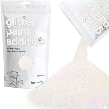 Hemway Glitter Paint Additive - Mother of Pearl Iridescent | 100g Metallic Flakes for Adding Sparkle to Paints & Wood Varnish | Add to Emulsion, Acrylic & Latex for Indoor Sparkly Walls