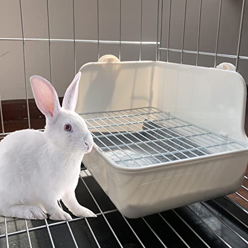 Image of Rabbit Litter Box for Cage Corner Bunny Toilet Small Animal Potty Training with Dustpan Broom Chew Toys for Chinchilla Ferret Hedgehog Gerbil (10 Pcs)