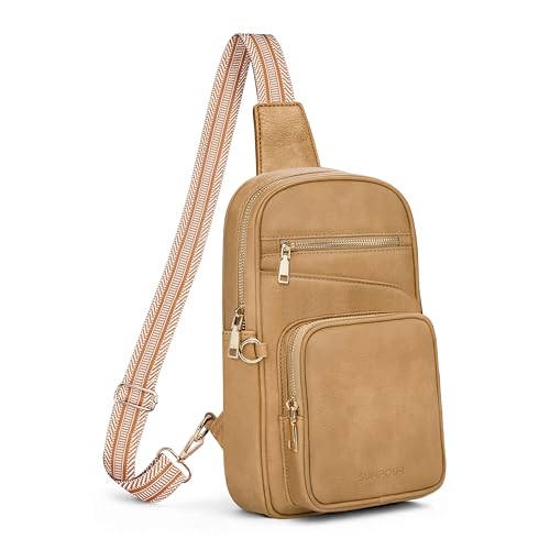 Image of Sling Bag for Women,Anti Theft Crossbody Bag,RFID Travel Purse | Vegan Leather Crossbody Purse,Multi Pocket Organizer,RFID Sling Bag,Hidden Rear Pocket,Adjustable Strap,Travel Bag