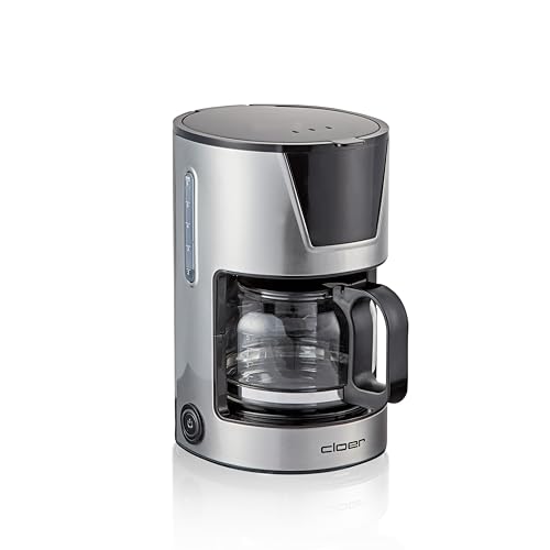 Cloer 5251 Macchina da Caffè Filtro da 6 Tazze, Funzione di mantenimento del calore delicato, Caraffa in vetro, Cucchiaio dosatore, Funzione anti-goccia, Dimensione del filtro 1x 2, 550 W