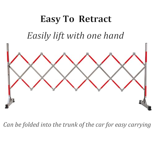Barrière de sécurité rétractable pliable 4 m en acier robuste