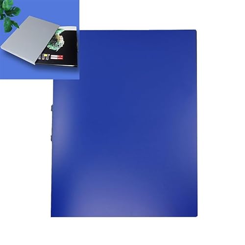ポスターファイル 収納帳 プラスチックケース付き、A0(787x1092mm)/B1(728×1030mm)ファイルサイズ対応図面ケース、パズル収納ケース10ページ 20枚収納、ブルーファイルユニット(BU,30page 110x85x3.5CM)