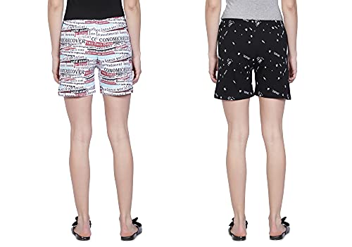 Image of Club A9 Women's Regular Fit Cotton Printed Shorts