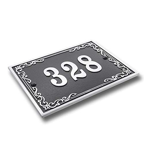 House Number Address Plaque Vintage Style. Cast Metal Personalised Yard Or Mailbox Sign In Black With Oodles Of Number And Letter Options. Handmade In England By The Metal Foundry Just For You