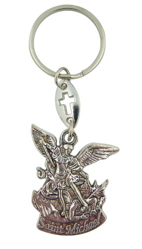 Saint St Michael the Archangel Pray for Us Medal Travel Protection Key Chain