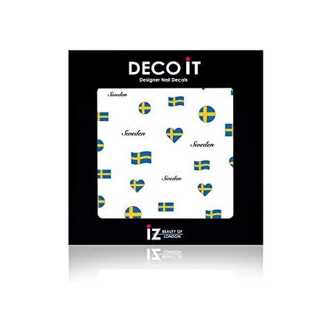 iZ Beauty LDN Sweden Flag Nail Decals Cover