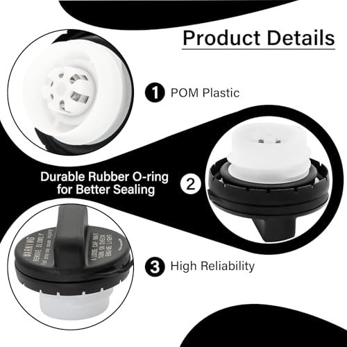 Image of Gas Cap Fuel Cap Fit for Subaru, 2010-2024 Outback Impreza Legacy, 14-23 Forester, 13-23 Brz, 13-24 Crosstrek, 15-23 WRX, 19-23 Ascent, Replace 42031AJ000 42031FJ000 42031FJ001 Gas Tank Fill Cap