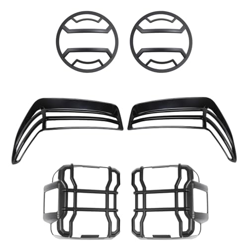 Car Front Headlight Guards + Front Wheel Eyebrow Fender Light Cover + LED Taillight Rear Lamp Guard for Jeep Wrangler JL 2018-2025 Exterior Accessories ?Fits mid to high end Versions of JL Wrangler