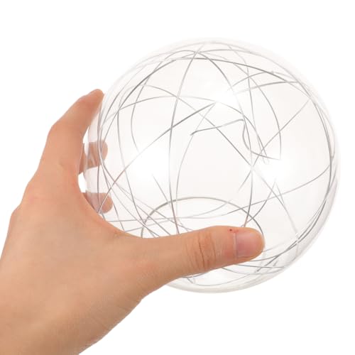 Image of UKCOCO White Glass Globe Lamp Shade Replacement - Clear Ball Lamp Globes Replacement Glass for Pendant Light, 5.11 inch Diameter, inch Opening Diameter (Inner Wound Aluminum Wire)