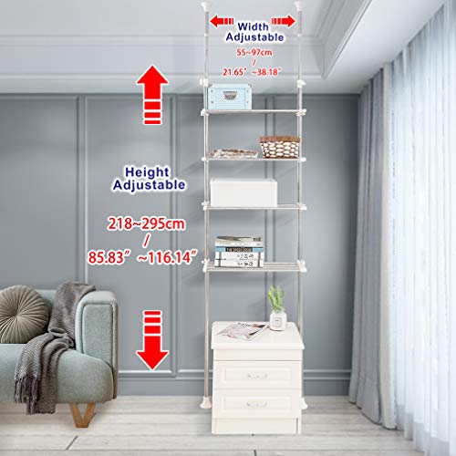 Hershii 4 Tier Ladder Shelf Over Toilet GoTinySpace