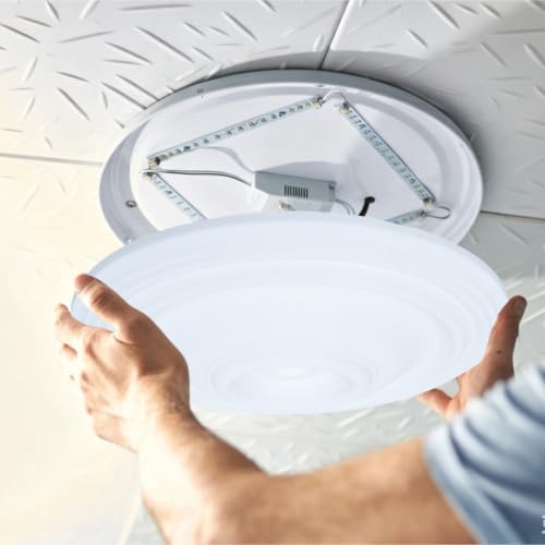 Rosetón de techo para lámparas ventiladores redondo PU blanco resistente grietas 7