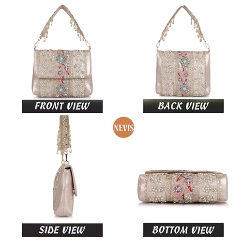 Image of Nevis Stylish Embroidery Unique Design Traditional Wedding Party Handheld Potli Bag For Women
