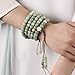 Mansiyuyee Natural Green Bodhi Seed 108 Mala Beads Bracelet for Women Buddhist Prayer Beads Necklace