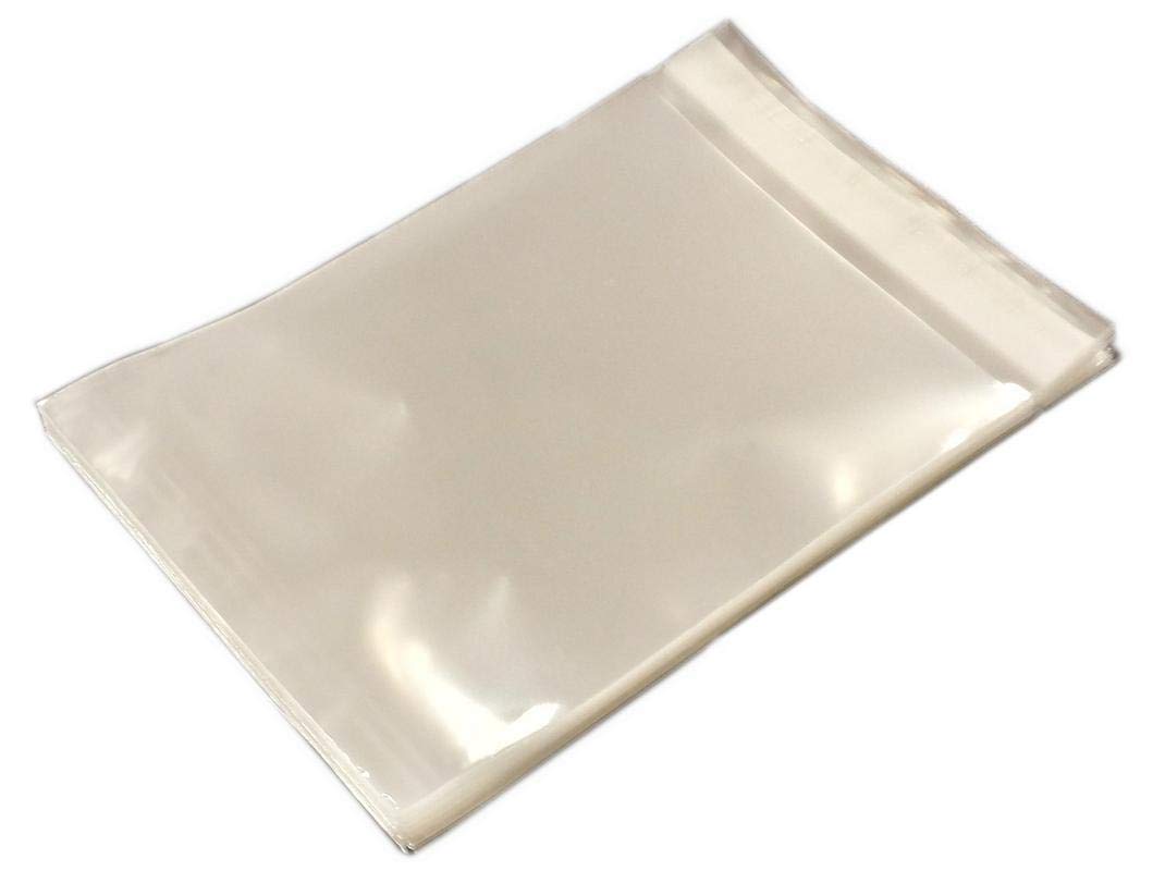 CandyRush C6 Cello Bag 120x162mm + 30mm Flap (approx. 4.7"x6.4") - Clear Self Seal Cellophane Display Bag for Cards, Envelopes, or Gifts