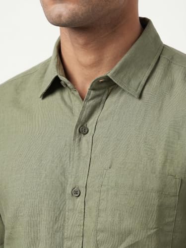 Image of Men's Regular Fit 100% Cotton Solid Casual Shirt