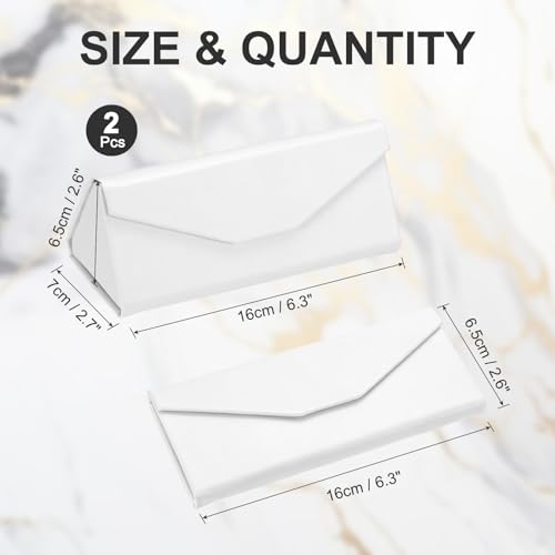Image of PATIKIL Foldable Glasses Case, Triangle Magnetic Sunglasses Organizer Case PU Leather Hard Eyeglass Case for Women (2 Pcs)