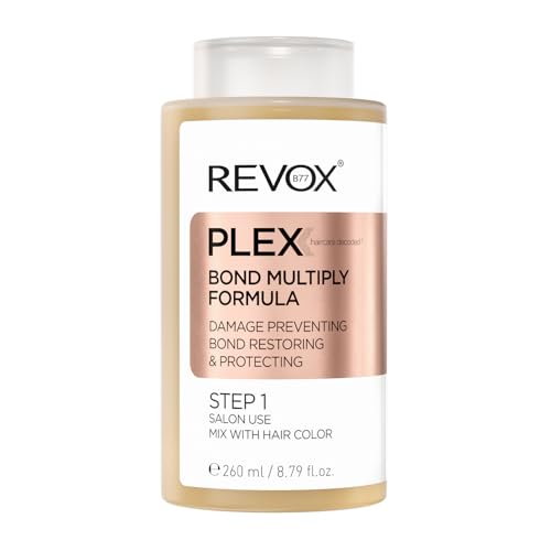 REVOX B77 - Plex Bond Multiply Formula Paso 1, 260 ml, Tratamiento Capilar Profesional, Fórmula Concentrada para Uso en Peluquería, Disminuye los Daños del Cabello Durante los Procesos Químicos