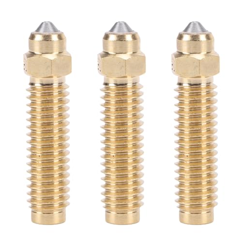 YWBL-WH 0.6mm 3D Printer Nozzle Replacement, Brass and Hardened Steel Dual Metal Nozzle, Suitable for Carbon Fiber Print