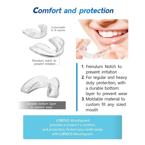 Image of Mouthguard - One Size Fits All Premium Set of 6 BPA Free Moldable, Customizable and Trimmable Medical Grade Mouth Guard for Grinding Teeth Clenching Bruxism, Sport Athletic, Whitening Tray