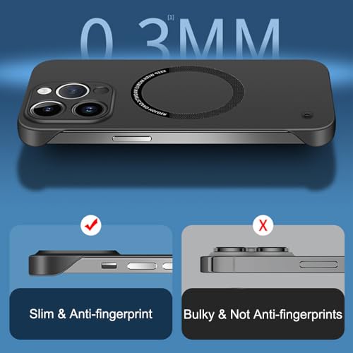 Omio Magnetic Slim Case for iPhone 16 Pro Compatible with MagSafe, Frosted Matte PC Ultra-Thin Bumper Frameless Borderless Minimalist Design Shockproof Cover for Men Women, Yellow by Omio - Used condition - Image 5