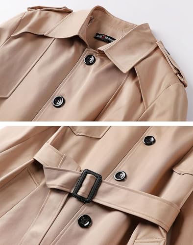 Men's Extra Long Trench Coat Casual Lapel Single-Breasted Coat Bussiness Work Plus Size Windbreaker3
