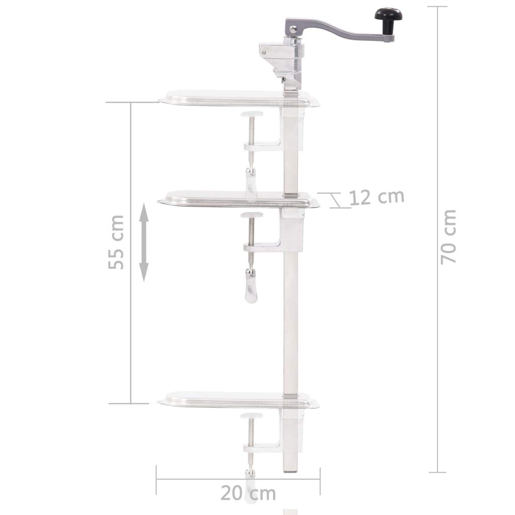 Festnight Dosenöffner mit 360-Grad-Drehgriff Tischdosenöffner Büchsenöffner Konserven Öffner Gastronomie Silbern 70 cm Aluminium und Edelstahl