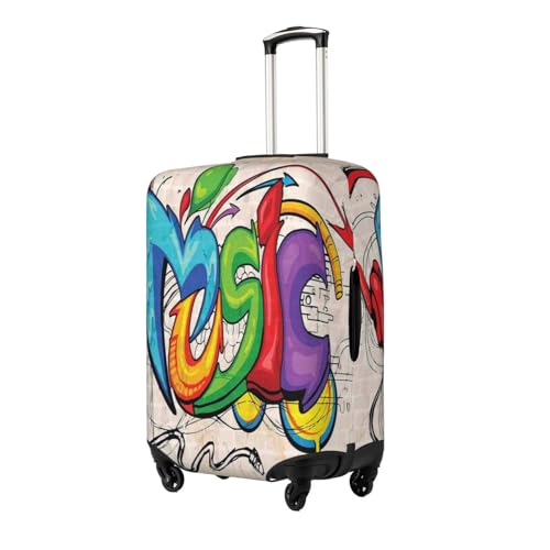 Music Style Print Suitcase Cover Luggage Protector Washable Elastic Fashionable Travel Gear Cover2