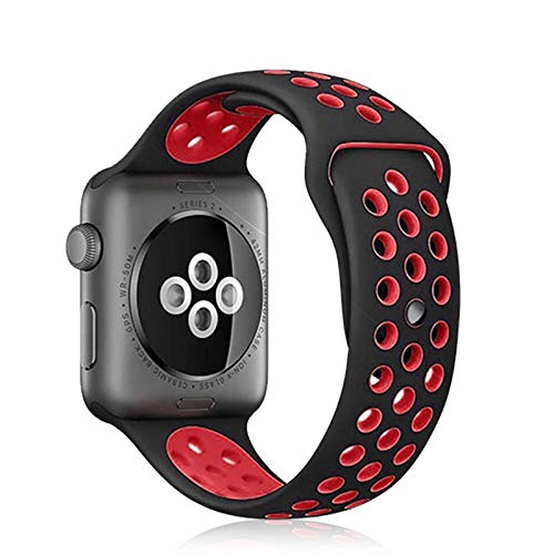 ZENGYQI コンパチブル Apple Watch バンド 38mm 42mm 40mm 44mm,ソフトシリコンバンド 通気性 スポーツシリコンストラッ