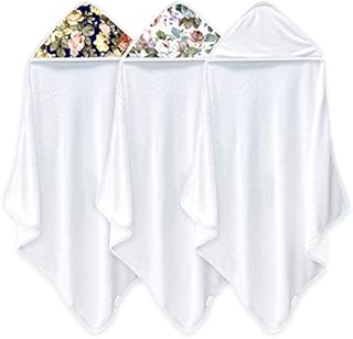 SWEET DOLPHIN Bamboo Baby Bath Towel - Ultra Absorbent - Soft Hooded Towels for Babies,Infant - Baby Registry Gifts-Flowered, 30x30 Inch(Pack of 3)