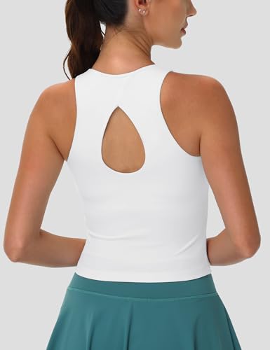 MAGCOMSEN Women's Workout Tank Tops with Built in Bra Athletic Racerback Support Tanks Padded Fitted Yoga Crop Gym Activewear2