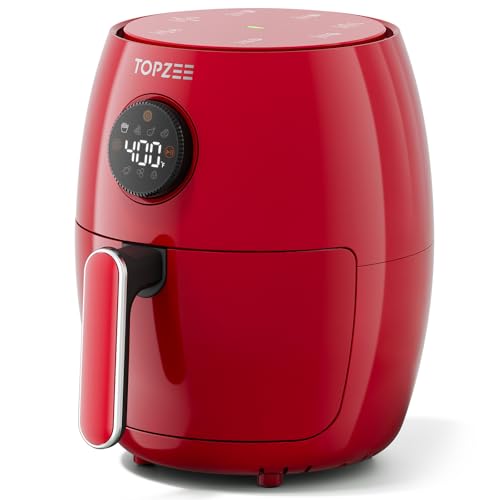Comparison: Best Air Fryer For Camper 10 Small Compact Air Fryer, 2.1QT, 4-in-1 Small Mini Airfryer, Bake, Roast, Reheat, 98% Less Oil, Adjustable Temperature Control w/ 60min Timer, Quiet, Nonstick & Dishwasher Safe Basket, BPA-Free, Red