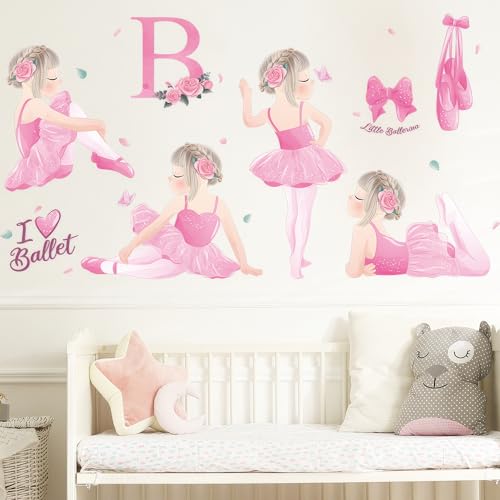 Vinilo decorativo ballet niña rosa set 2 hojas 30x90cm miniatura 1