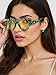 OTICALA Retro Aviator Sunglasses for Women Square Chic Classic Trendy Fashion Oversized 70s Style Sun Glasses (Green)