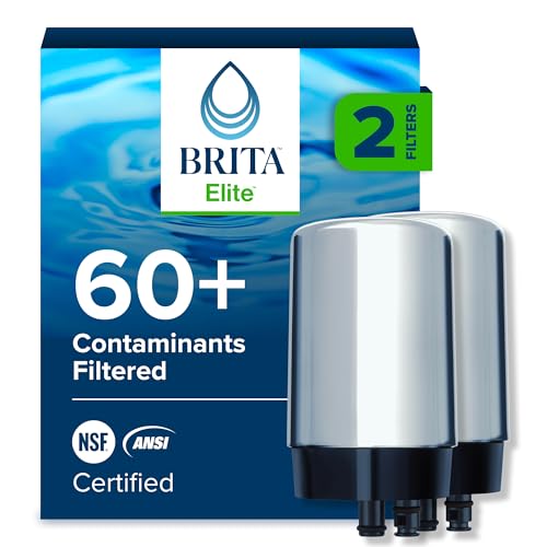Brita Replacement Water Filter for Faucet Mount, Removes 99% of Lead, Sink Filtration System, Chrome, 2 Count