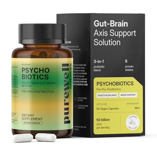 Image of Psychobiotics - 3-in-1 Probiotic for Gut & Mood Support - 60 Vegan Caps